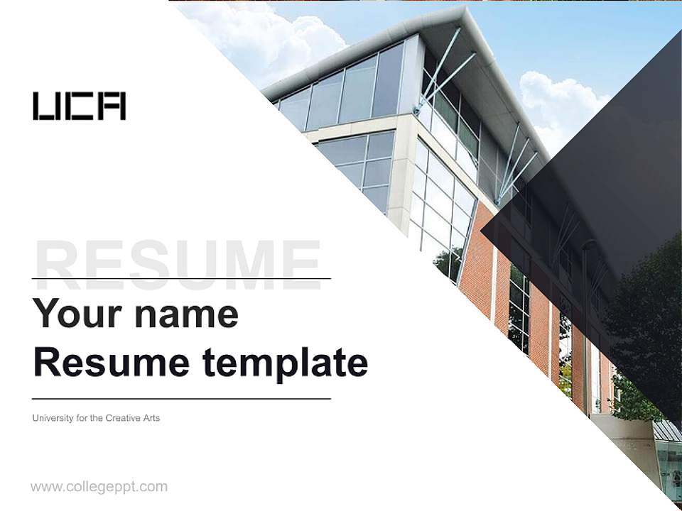 University for the Creative Arts Resume PPT Template4:3 ratio PPT effect preview image5