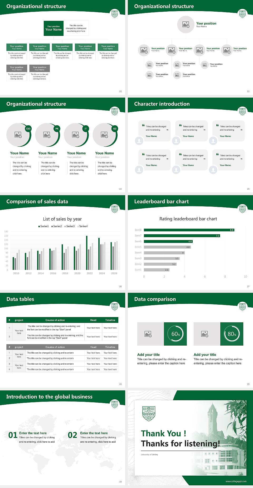University of Stirling Academic Presentation/Research Findings Report PPT Template4:3 ratio PPT effect preview image4
