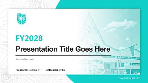 University of East London Academic Presentation/Research Findings Report PPT Template