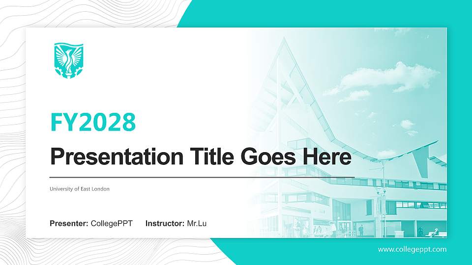 University of East London Academic Presentation/Research Findings Report PPT Template16:9 ratio PPT effect preview image