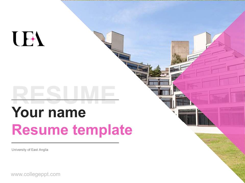 University of East Anglia Resume PPT Template4:3 ratio PPT effect preview image5