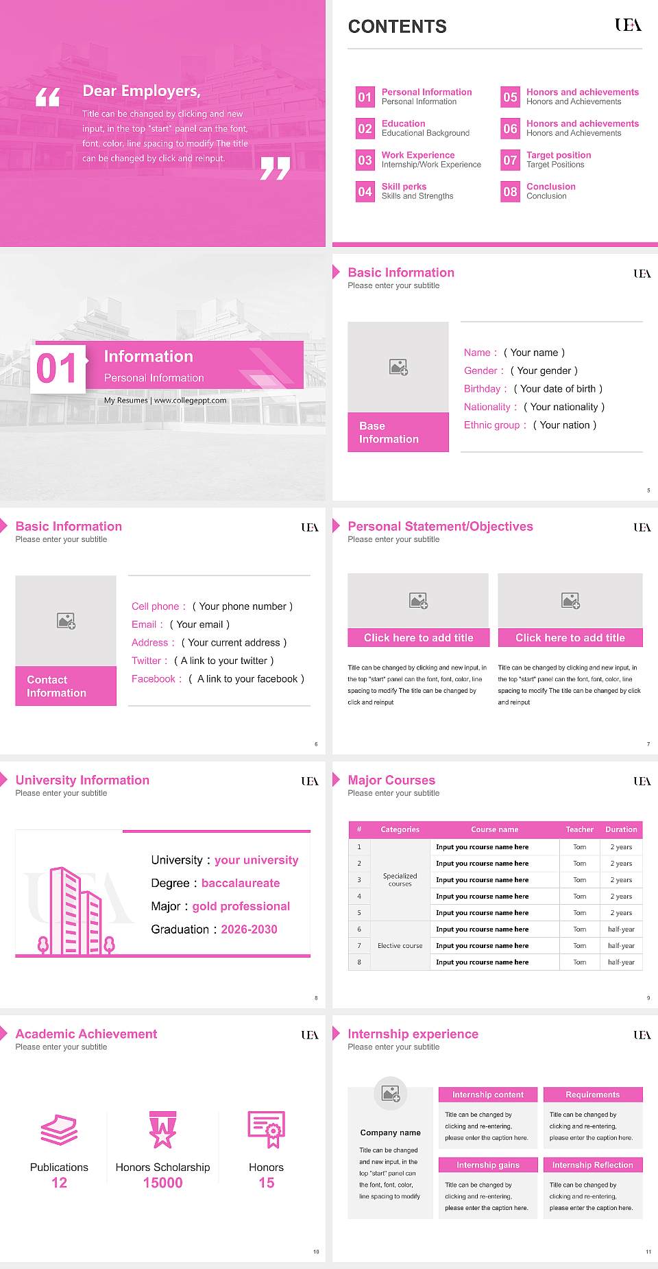 University of East Anglia Resume PPT Template4:3 ratio PPT effect preview image2