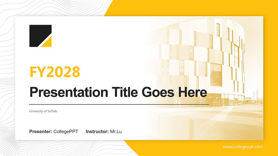 University of Suffolk Academic Presentation/Research Findings Report PPT Template16:9 ratio PPT effect preview image