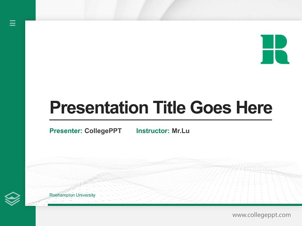 Roehampton University Thesis Proposal/Graduation Defense PPT Template4:3 ratio PPT effect preview image5