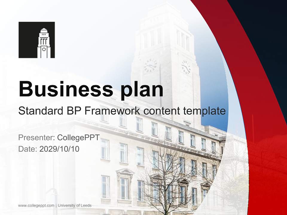 University of Leeds Competition/Entrepreneurship Contest PPT Template4:3 ratio PPT effect preview image9