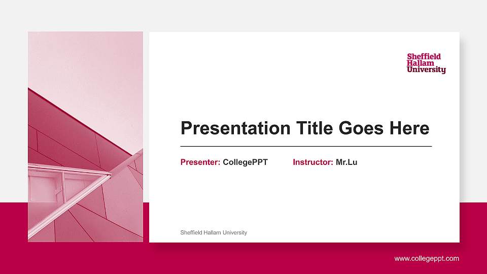 Sheffield Hallam University General Purpose PPT Template16:9 ratio PPT effect preview image
