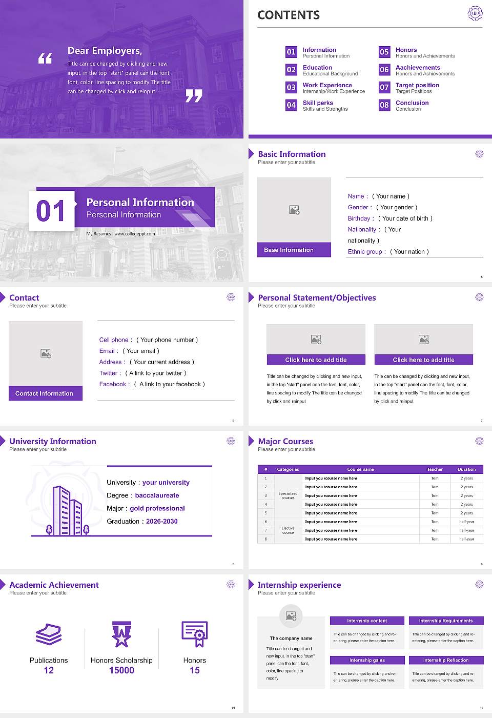 Leeds Beckett University Resume PPT Template16:9 ratio PPT effect preview image2