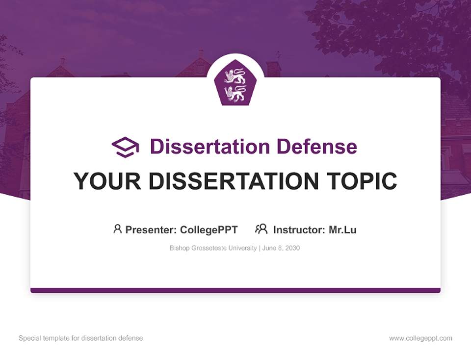 Bishop Grosseteste University Graduation Thesis Defense PPT Template4:3 ratio PPT effect preview image7