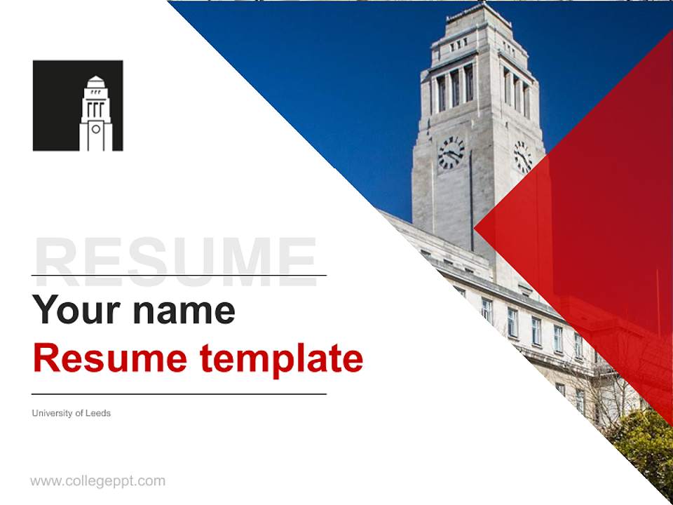 University of Leeds Resume PPT Template4:3 ratio PPT effect preview image5