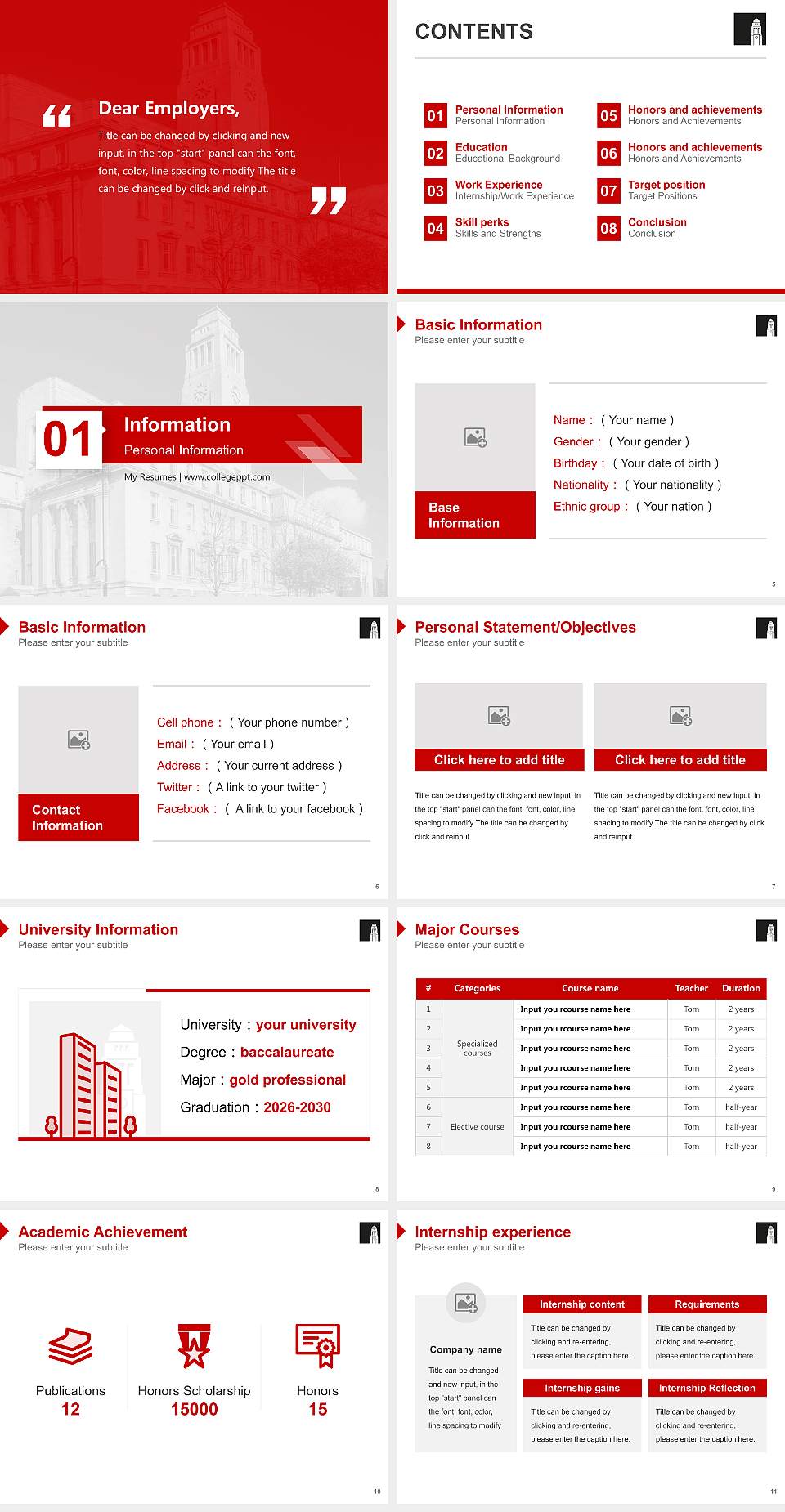 University of Leeds Resume PPT Template4:3 ratio PPT effect preview image2