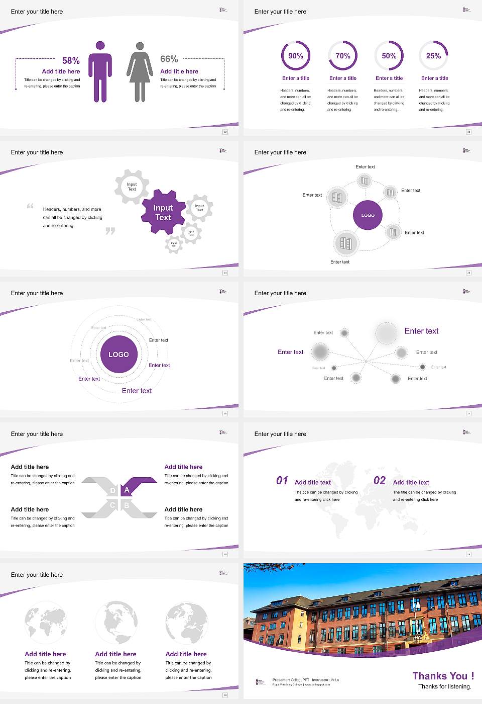 Royal Veterinary College Course/Courseware Creation PPT Template16:9 ratio PPT effect preview image4