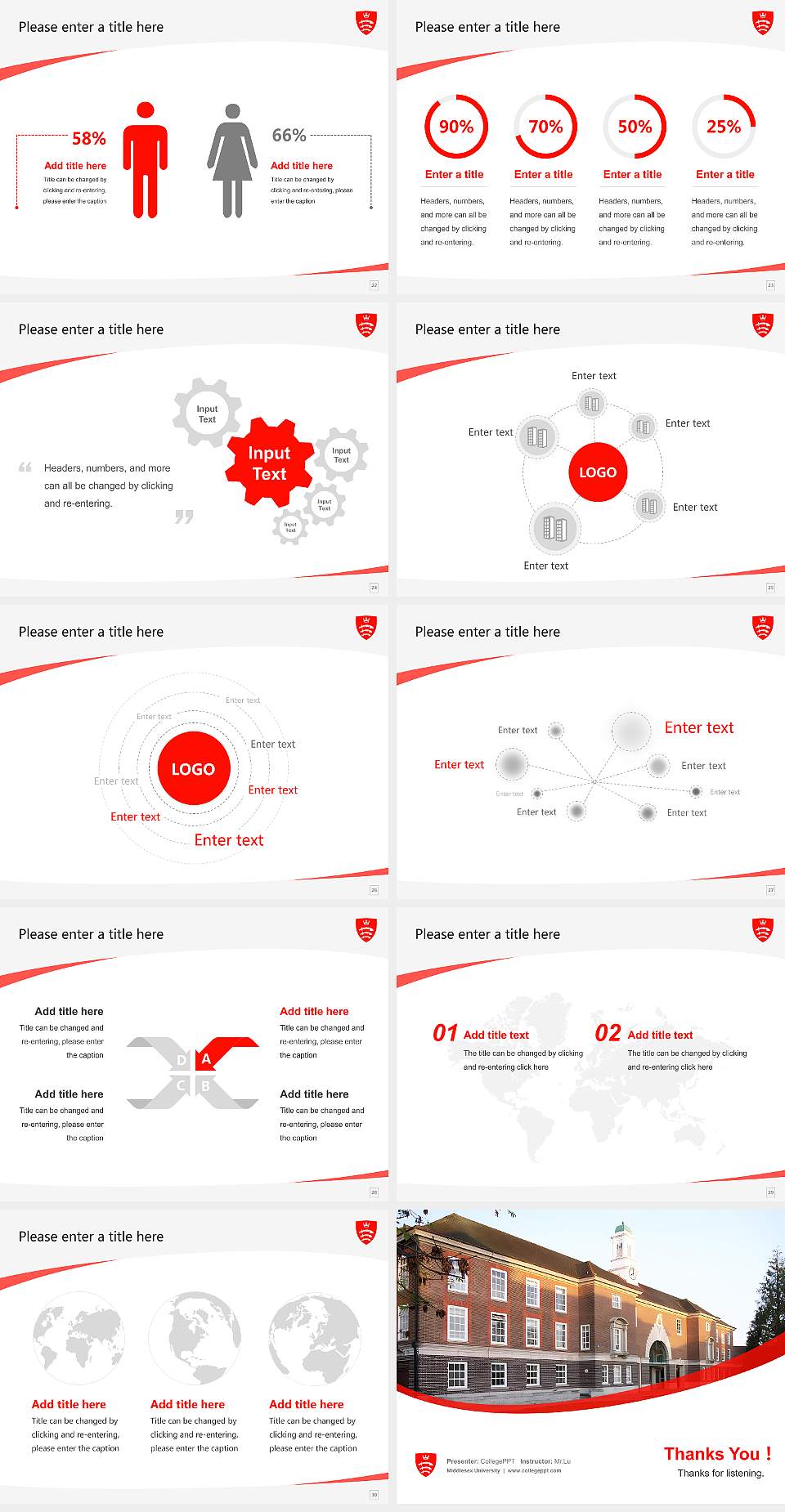 Middlesex University Course/Courseware Creation PPT Template4:3 ratio PPT effect preview image4