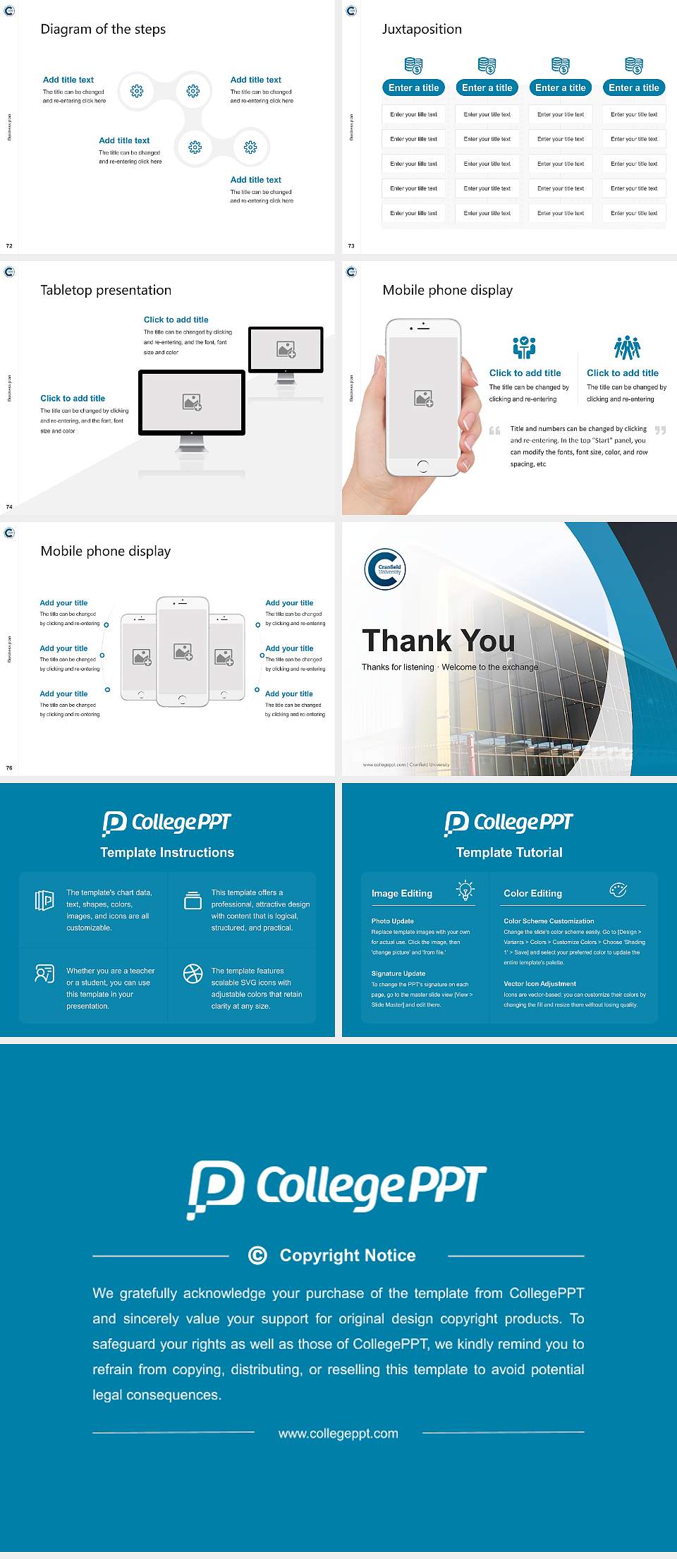 Cranfield University Competition/Entrepreneurship Contest PPT Template4:3 ratio PPT effect preview image9