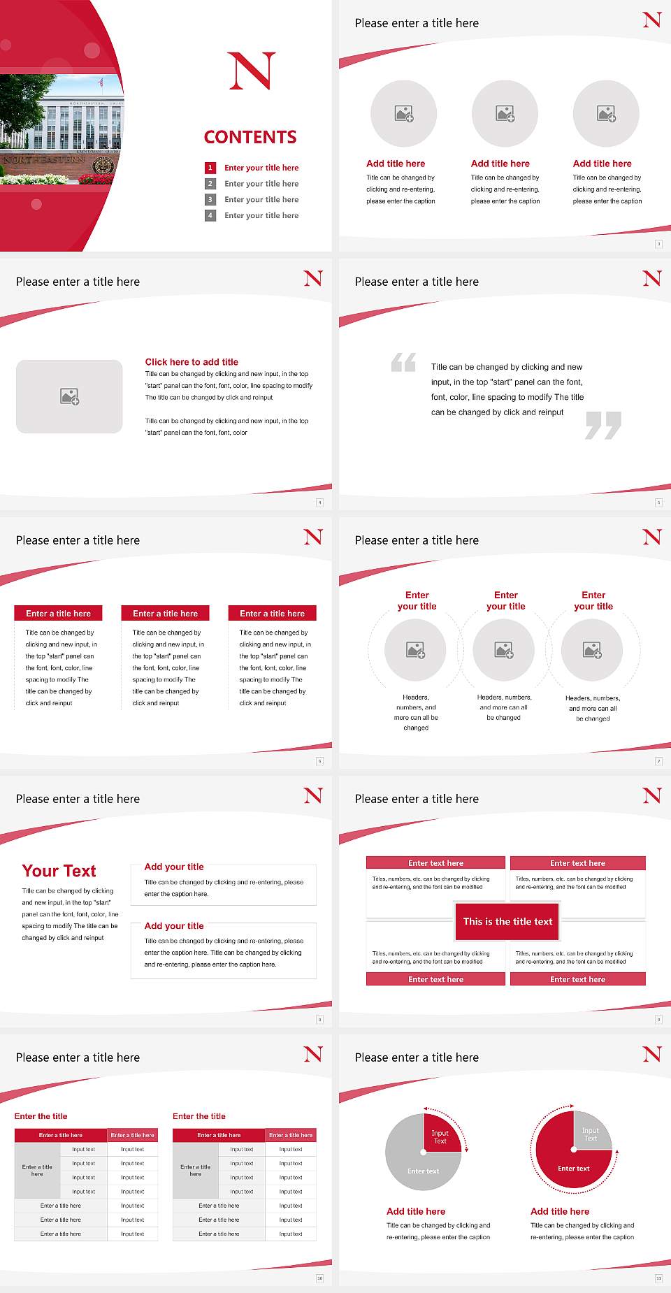 Northeastern University Course/Courseware Creation PPT Template4:3 ratio PPT effect preview image2