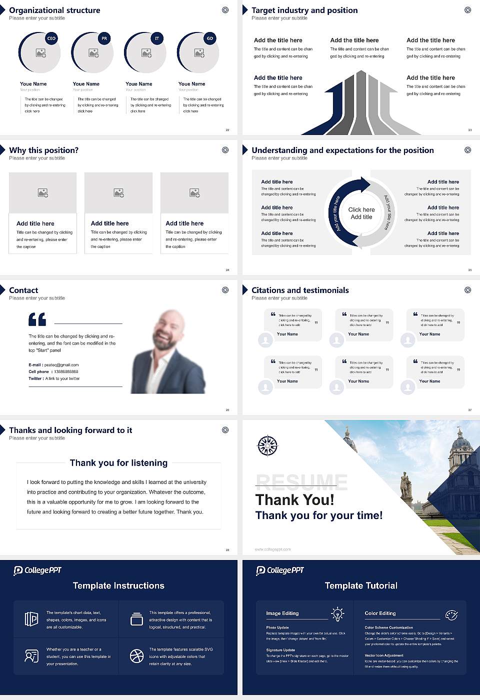 University of Greenwich Resume PPT Template16:9 ratio PPT effect preview image4