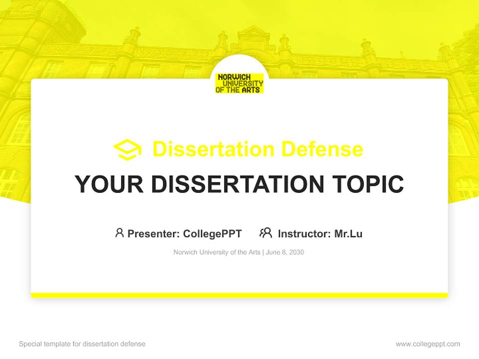 Norwich University of the Arts Graduation Thesis Defense PPT Template4:3 ratio PPT effect preview image7