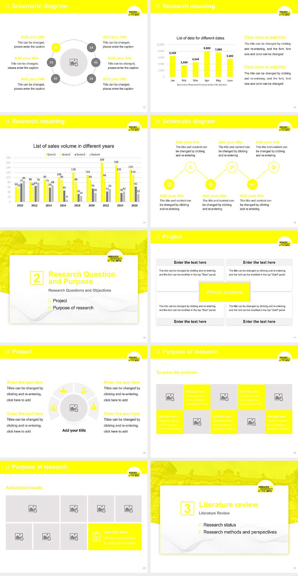 Norwich University of the Arts Graduation Thesis Defense PPT Template4:3 ratio PPT effect preview image3