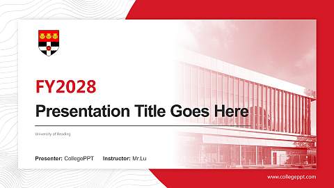 University of Reading Academic Presentation/Research Findings Report PPT Template