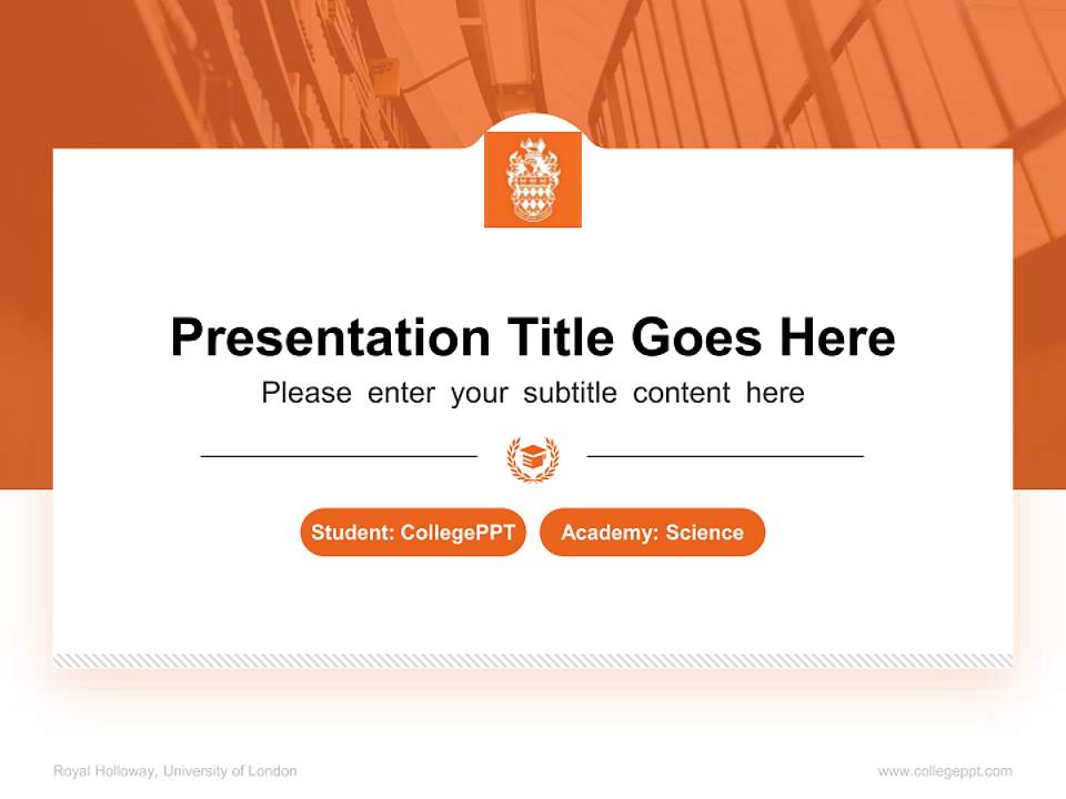 Royal Holloway, University of London National Scholarship Defense PPT Template4:3 ratio PPT effect preview image4