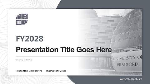University of Bradford Academic Presentation/Research Findings Report PPT Template