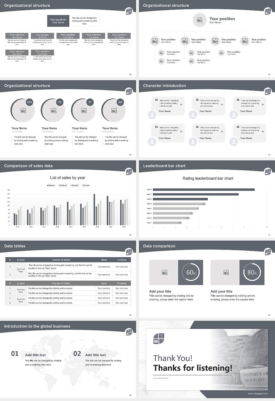 University of Bradford Academic Presentation/Research Findings Report PPT Template16:9 ratio PPT effect preview image4