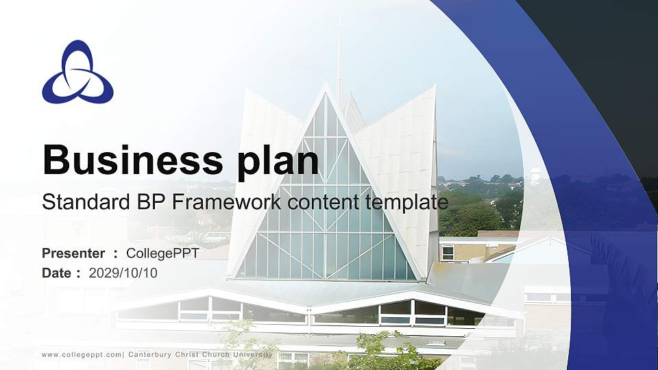 Canterbury Christ Church University Competition/Entrepreneurship Contest PPT Template16:9 ratio PPT effect preview image