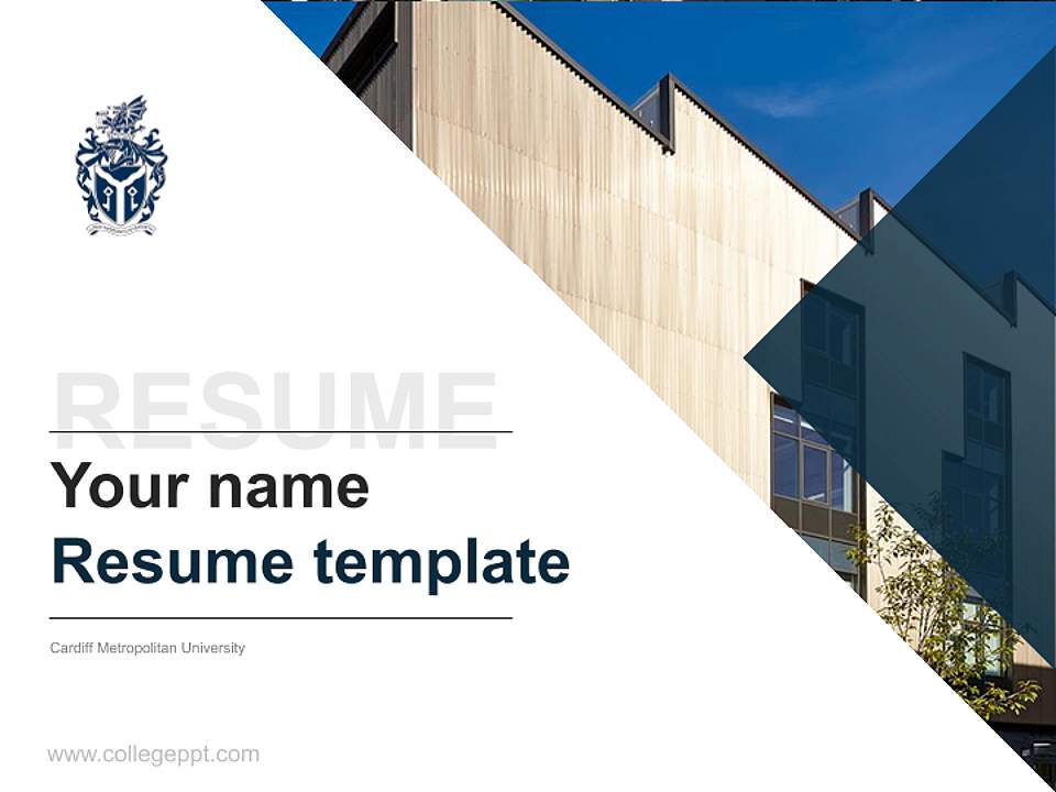 Cardiff Metropolitan University Resume PPT Template4:3 ratio PPT effect preview image5