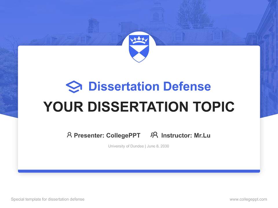 University of Dundee Graduation Thesis Defense PPT Template4:3 ratio PPT effect preview image7