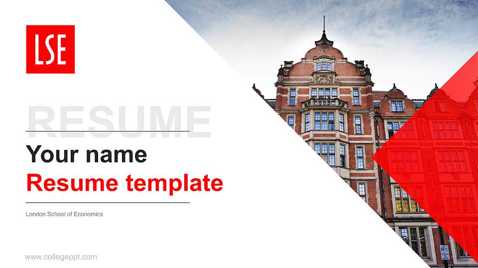 London School of Economics Resume PPT Template16:9 ratio PPT effect preview image