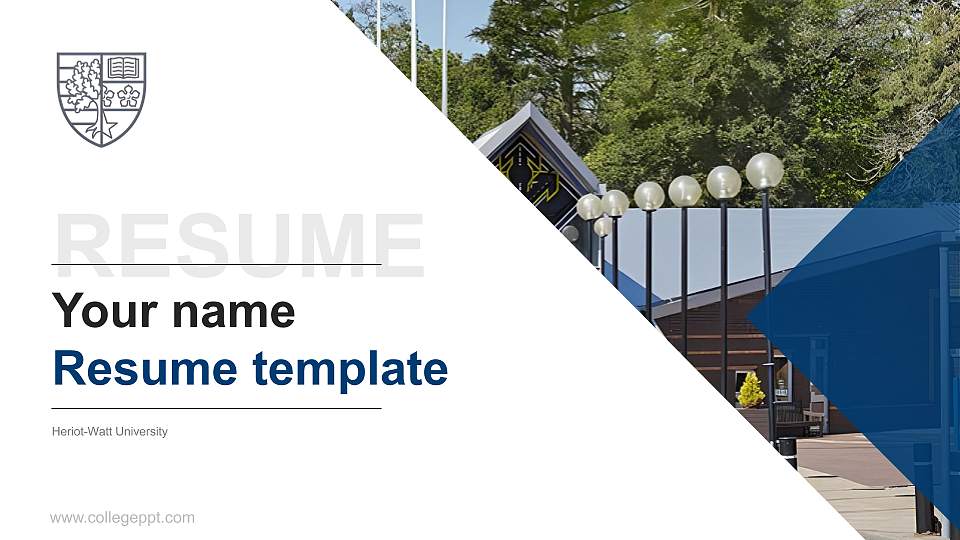 Heriot-Watt University Resume PPT Template16:9 ratio PPT effect preview image