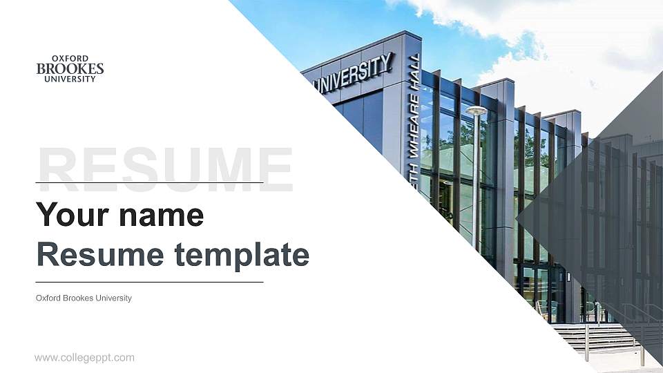 Oxford Brookes University Resume PPT Template16:9 ratio PPT effect preview image