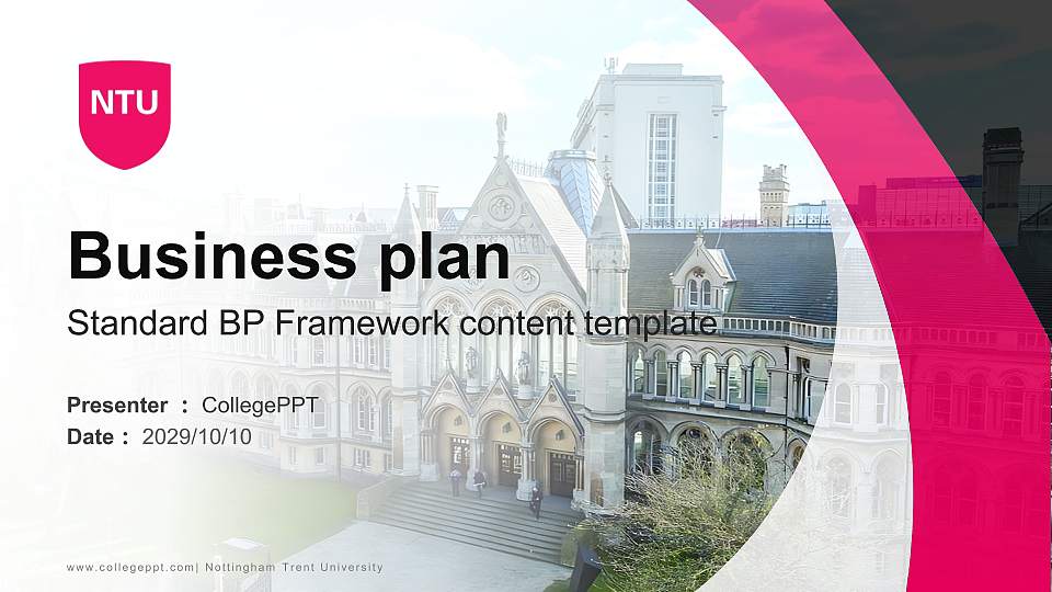 Nottingham Trent University Competition/Entrepreneurship Contest PPT Template16:9 ratio PPT effect preview image