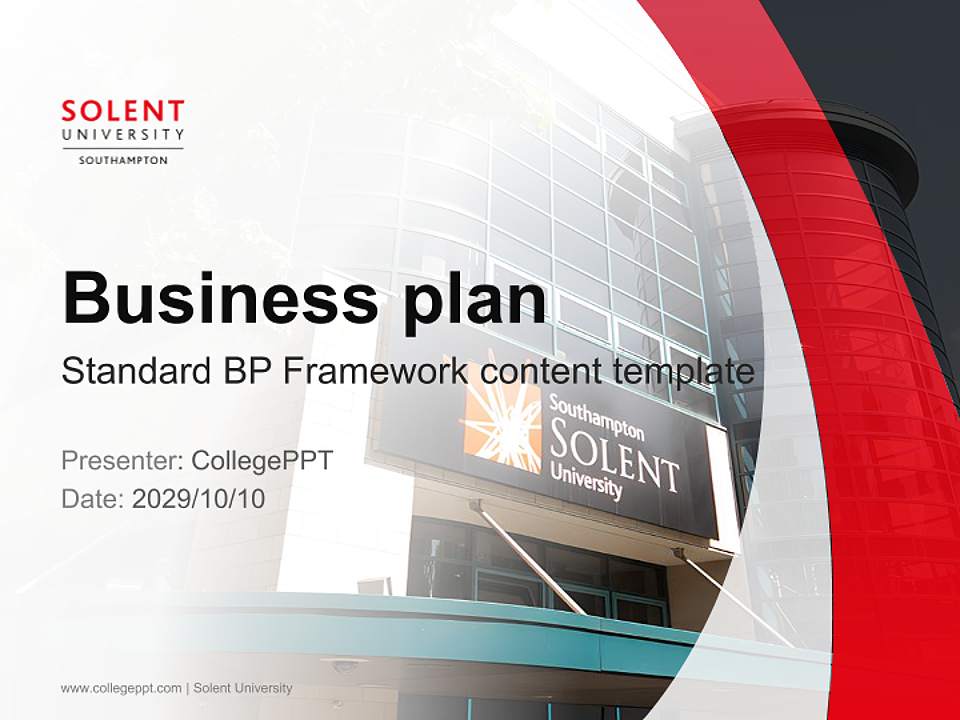 Solent University Competition/Entrepreneurship Contest PPT Template4:3 ratio PPT effect preview image9