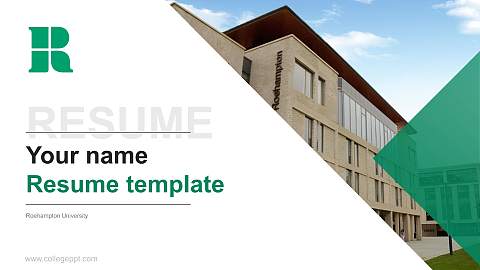 Roehampton University Resume PPT Template