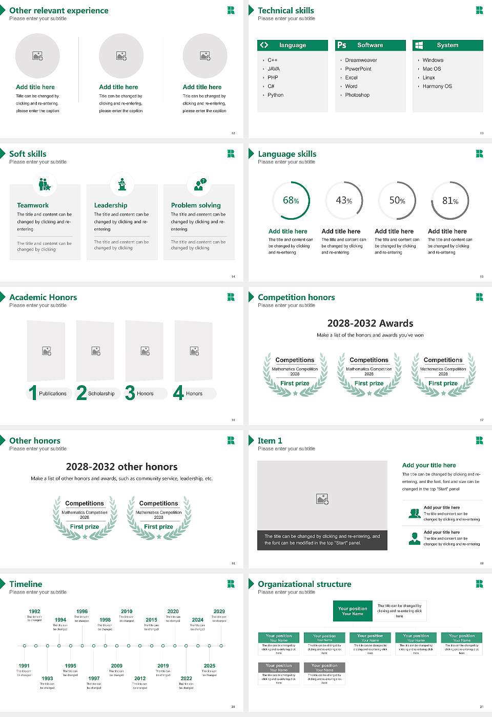Roehampton University Resume PPT Template16:9 ratio PPT effect preview image3