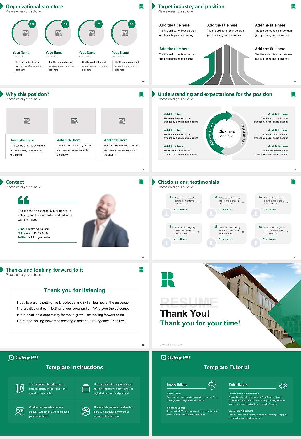 Roehampton University Resume PPT Template16:9 ratio PPT effect preview image4