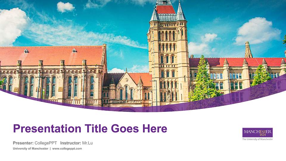 University of Manchester Course/Courseware Creation PPT Template16:9 ratio PPT effect preview image