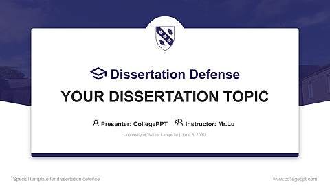 University of Wales, Lampeter Graduation Thesis Defense PPT Template