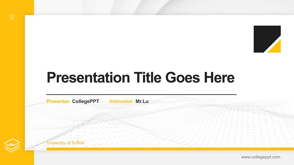 University of Suffolk Thesis Proposal/Graduation Defense PPT Template16:9 ratio PPT effect preview image