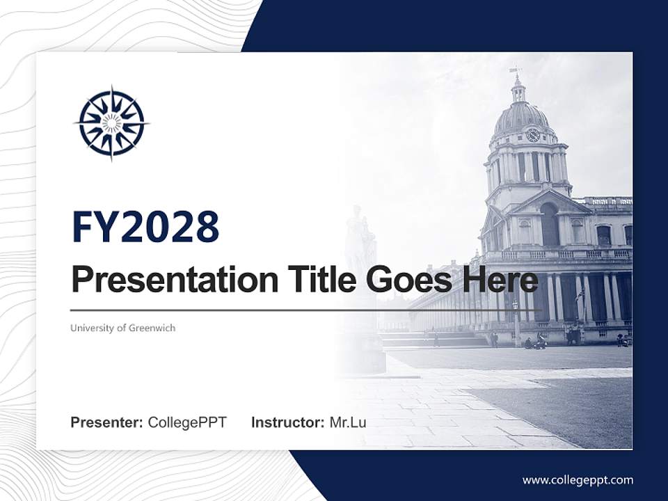 University of Greenwich Academic Presentation/Research Findings Report PPT Template4:3 ratio PPT effect preview image5