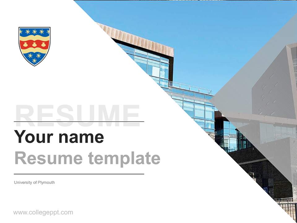 University of Plymouth Resume PPT Template4:3 ratio PPT effect preview image5