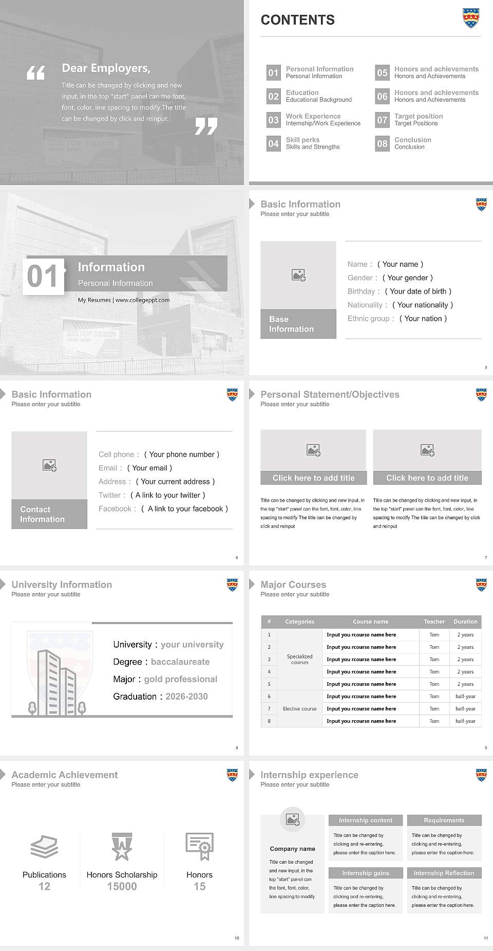 University of Plymouth Resume PPT Template4:3 ratio PPT effect preview image2