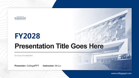 University of Huddersfield Academic Presentation/Research Findings Report PPT Template
