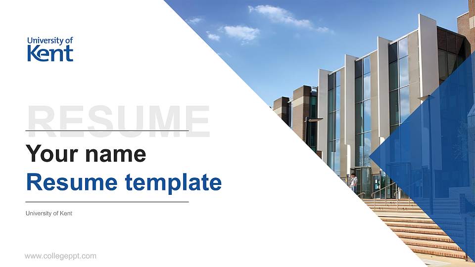 University of Kent Resume PPT Template16:9 ratio PPT effect preview image