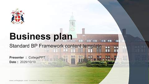 Liverpool Hope University Competition/Entrepreneurship Contest PPT Template