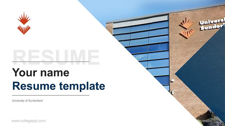 University of Sunderland Resume PPT Template16:9 ratio PPT effect preview image