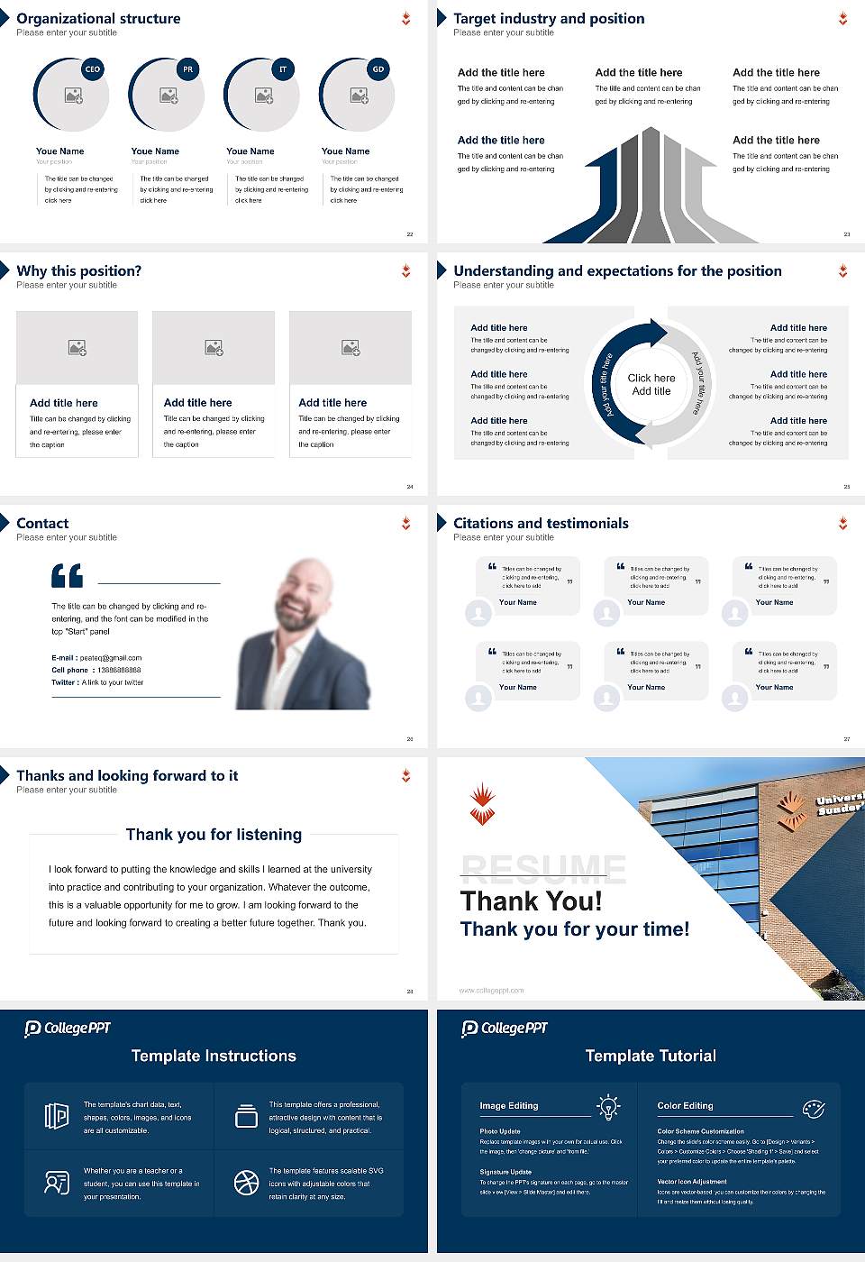 University of Sunderland Resume PPT Template16:9 ratio PPT effect preview image4
