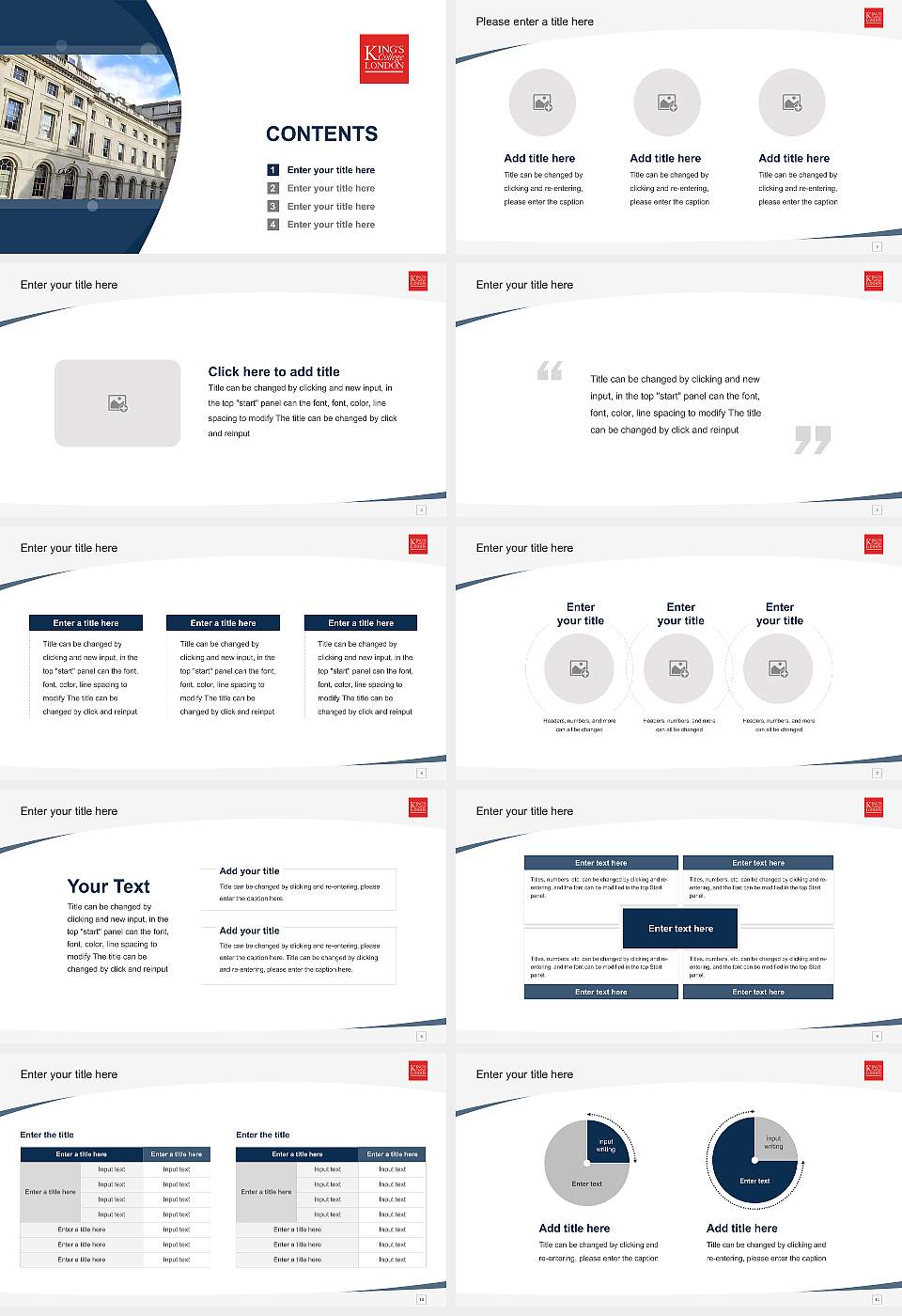 King’s College London Course/Courseware Creation PPT Template16:9 ratio PPT effect preview image2