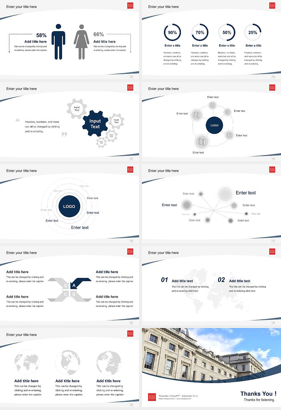 King’s College London Course/Courseware Creation PPT Template16:9 ratio PPT effect preview image4