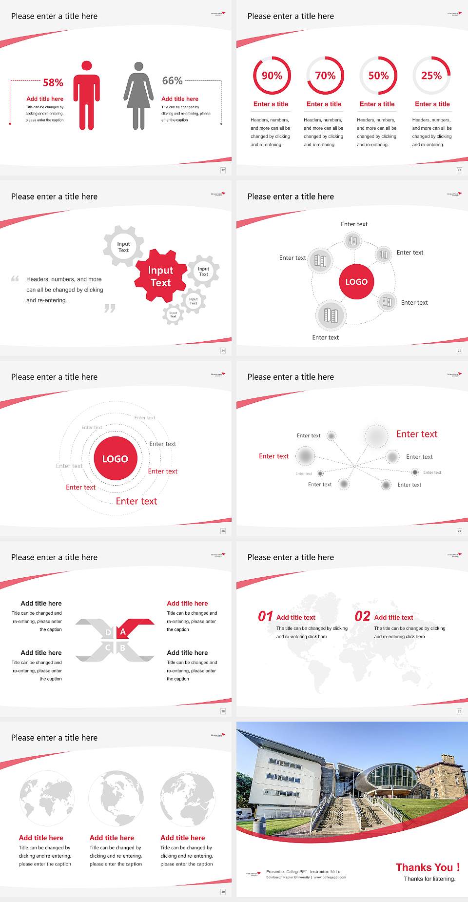 Edinburgh Napier University Course/Courseware Creation PPT Template4:3 ratio PPT effect preview image4